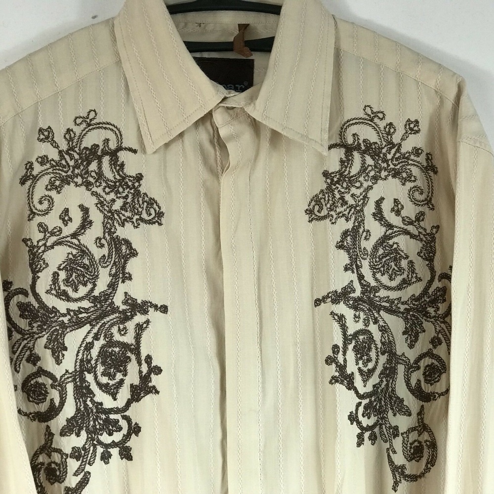 Roar Casual Shirt Embroidered Button Placard LS